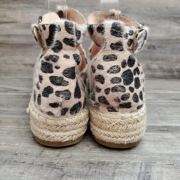 ❤️ 283 BellaMarie Moira Animal Print Brown Leopard Ankle-Strap Espadrille Sandal - Picture 7 of 12
